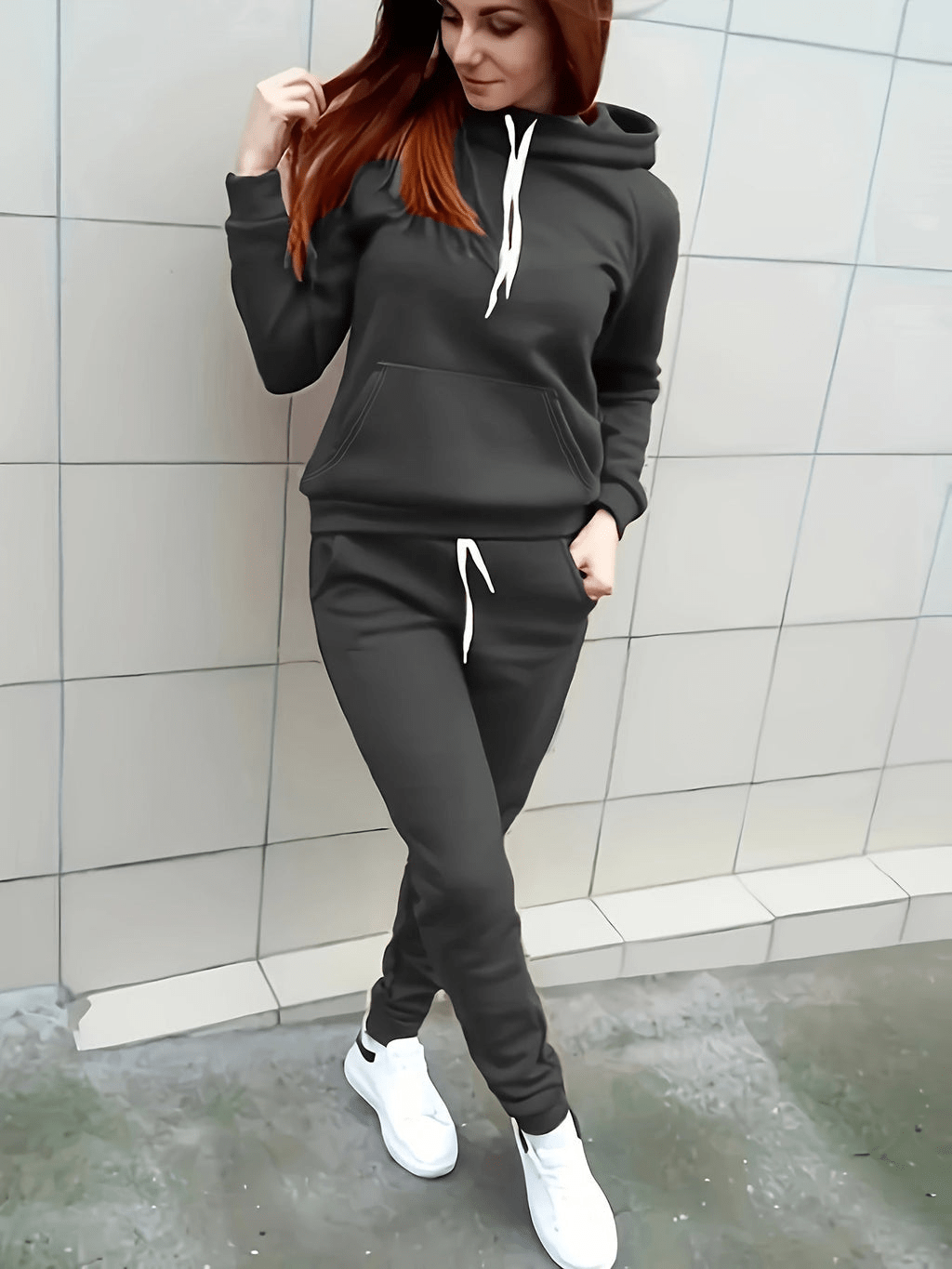 Levoire | Sweat Jogging Décontracté Femme Gris