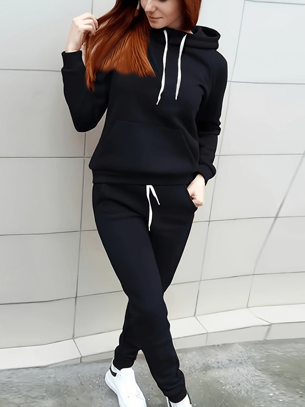 Levoire | Sweat Jogging Décontracté Femme Noir