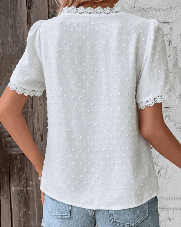 Levoire | Blouse dentelle manches courtes