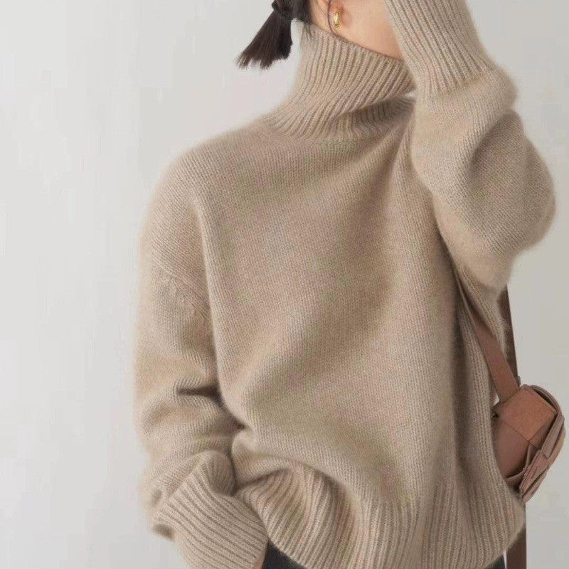 Levoire | Pull à col roulé confortable Couleur camélia