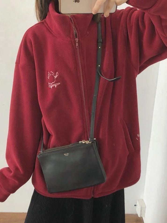 Levoire | Broderie Zip Veste En Polaire
