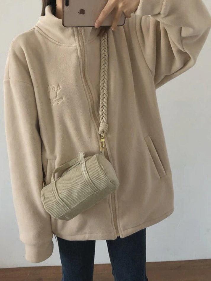 Levoire | Broderie Zip Veste En Polaire