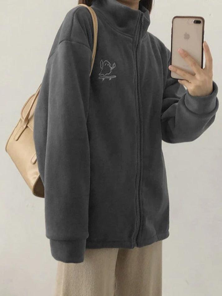 Levoire | Broderie Zip Veste En Polaire