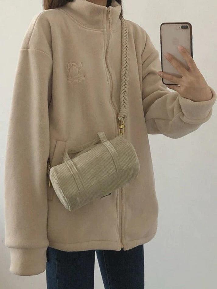 Levoire | Broderie Zip Veste En Polaire