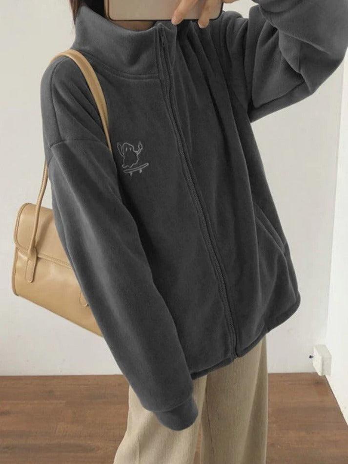 Levoire | Broderie Zip Veste En Polaire
