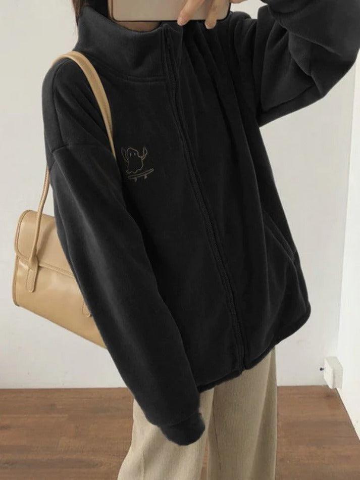 Levoire | Broderie Zip Veste En Polaire
