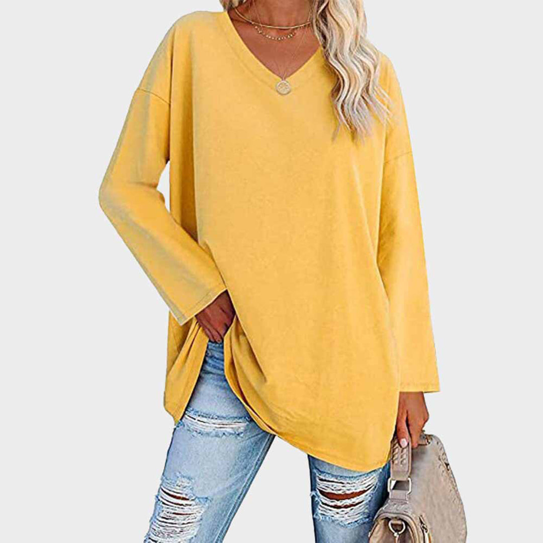 Levoire | Élégante Blouse Pour Dames À Manches Longues Chic, Polyvalente Et Confortable Jaune