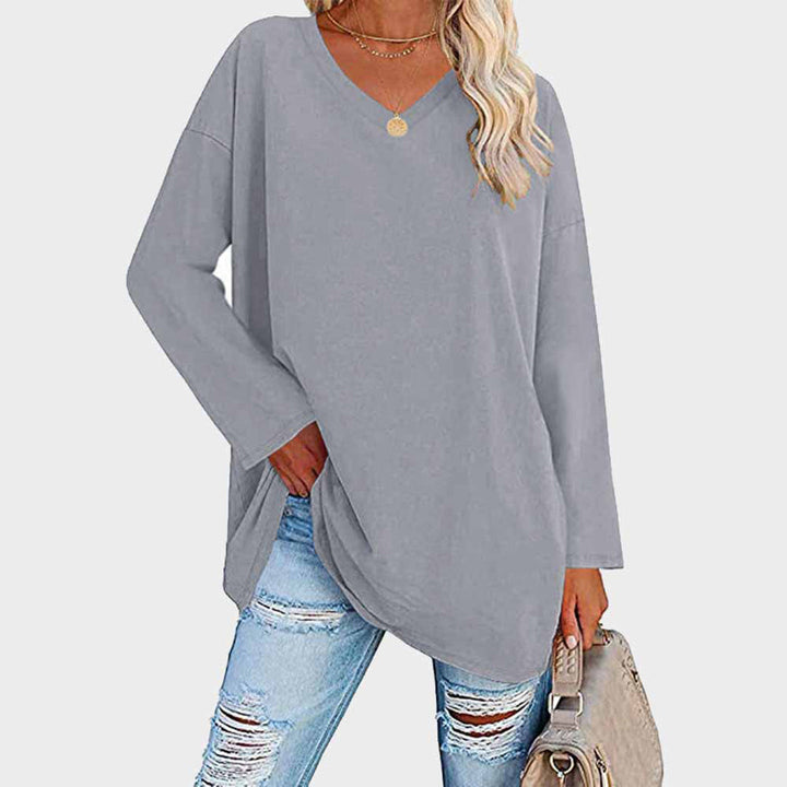 Levoire | Élégante Blouse Pour Dames À Manches Longues Chic, Polyvalente Et Confortable Gris