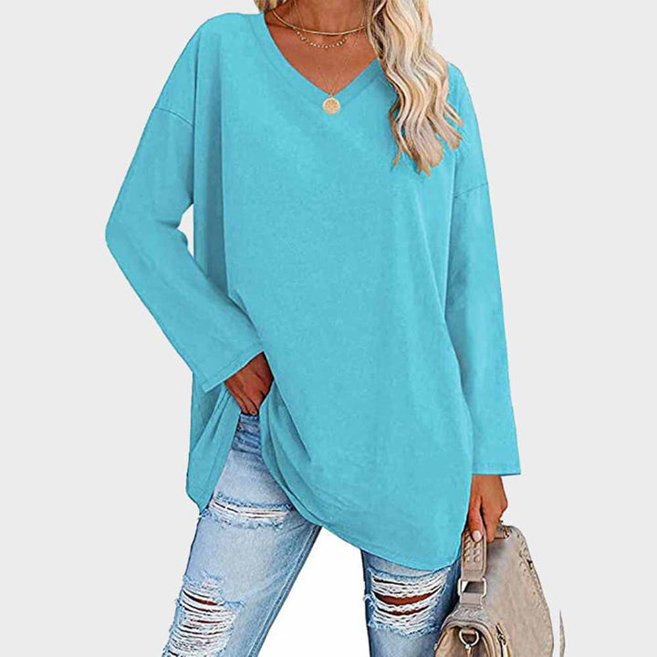 Levoire | Élégante Blouse Pour Dames À Manches Longues Chic, Polyvalente Et Confortable Bleu ciel