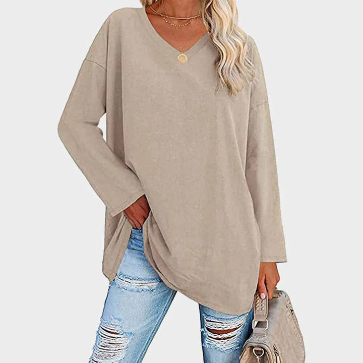 Levoire | Élégante Blouse Pour Dames À Manches Longues Chic, Polyvalente Et Confortable Khaki