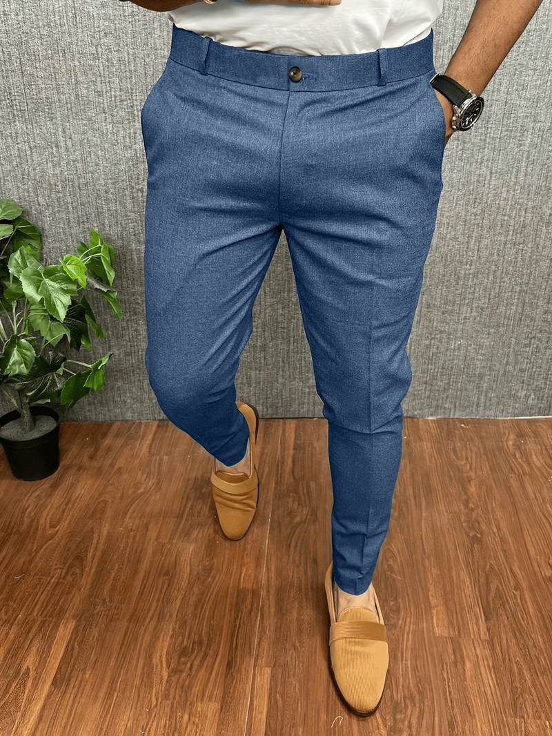 Levoire | Pantalon Chino Décontracté Homme Denim Bleu