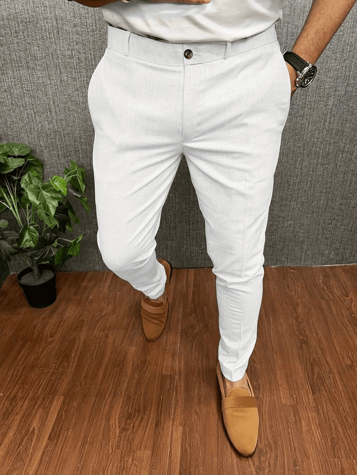 Levoire | Pantalon Chino Décontracté Homme Blanc