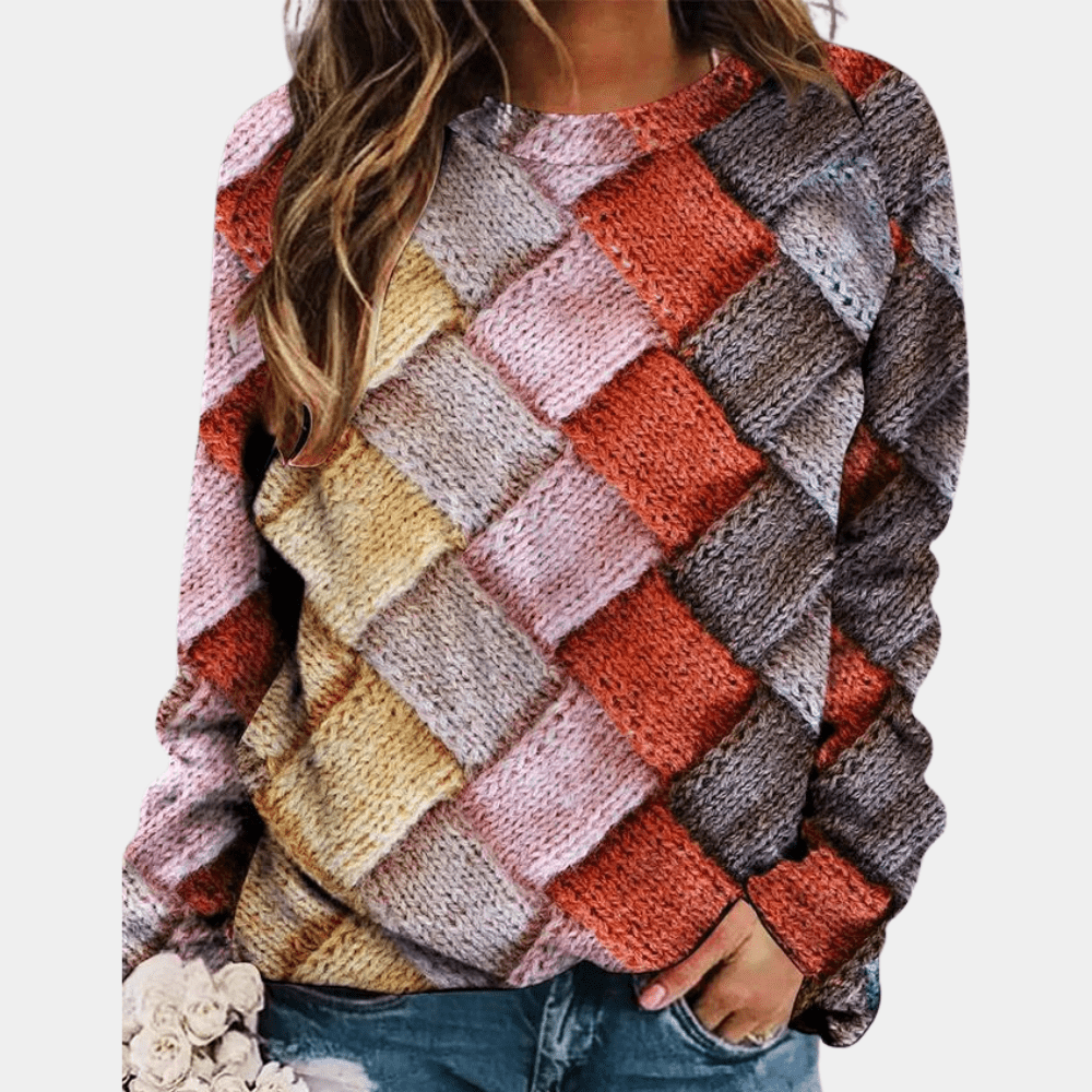 Levoire | Sweat Tricoté Motifs Tendance Rosa