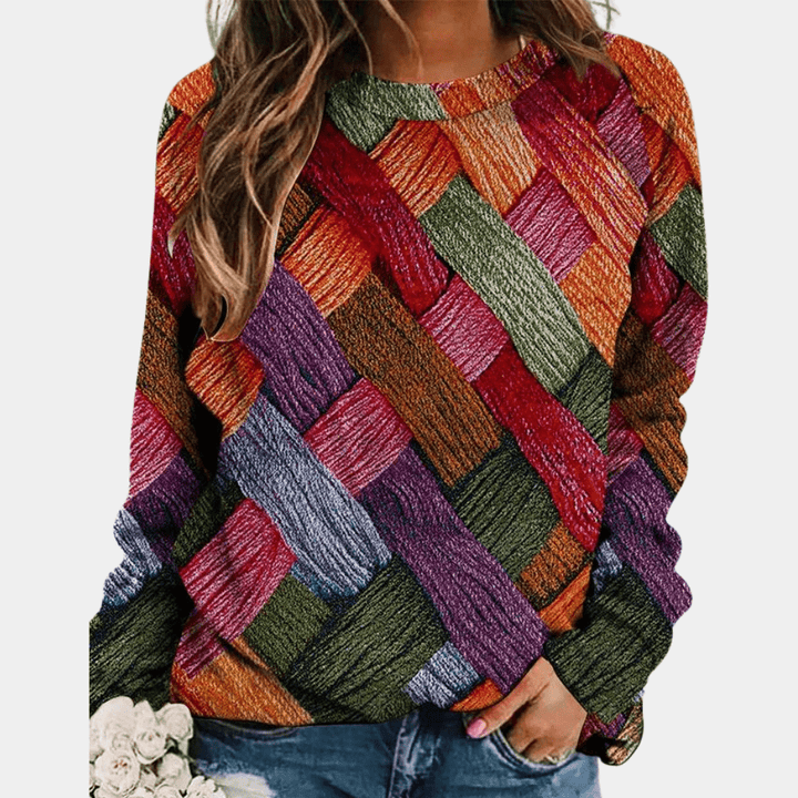 Levoire | Sweat Tricoté Motifs Tendance Orange