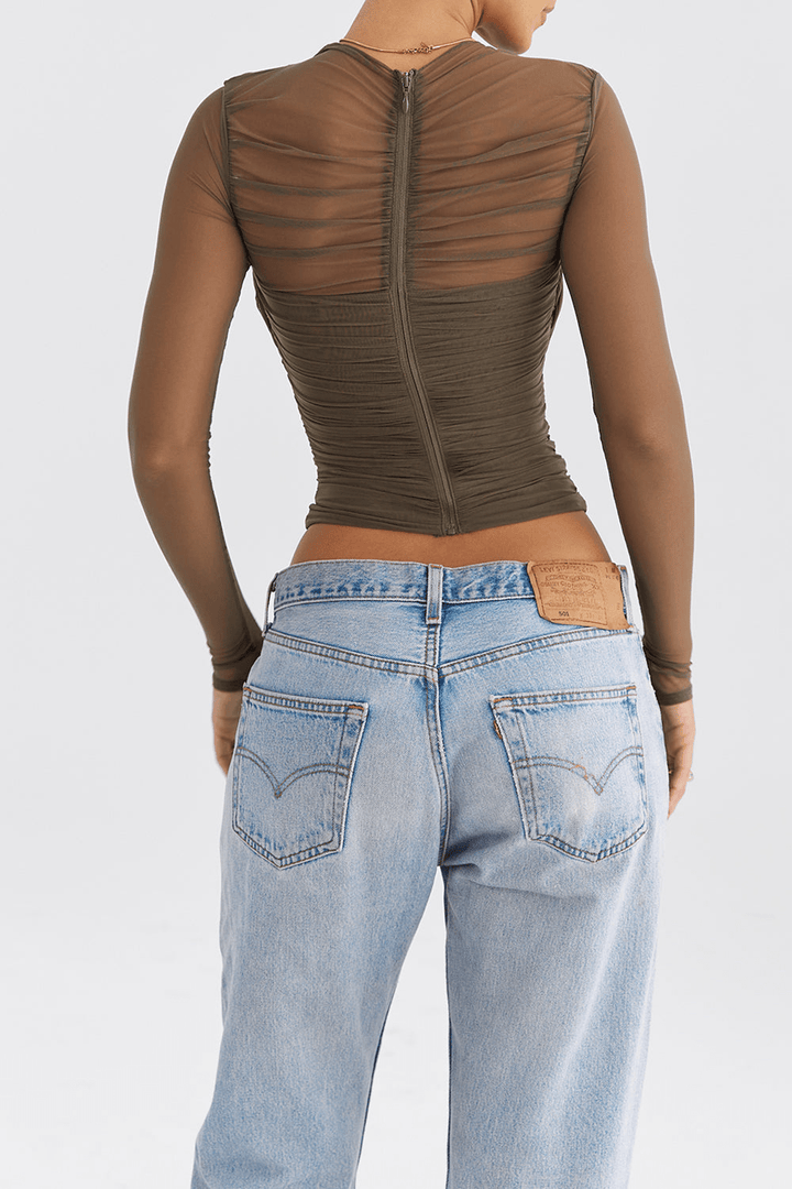 Levoire | Haut résille manches longues femme