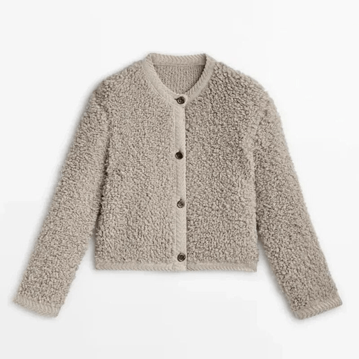 Levoire | Cardigan teddy doux femme Kaki