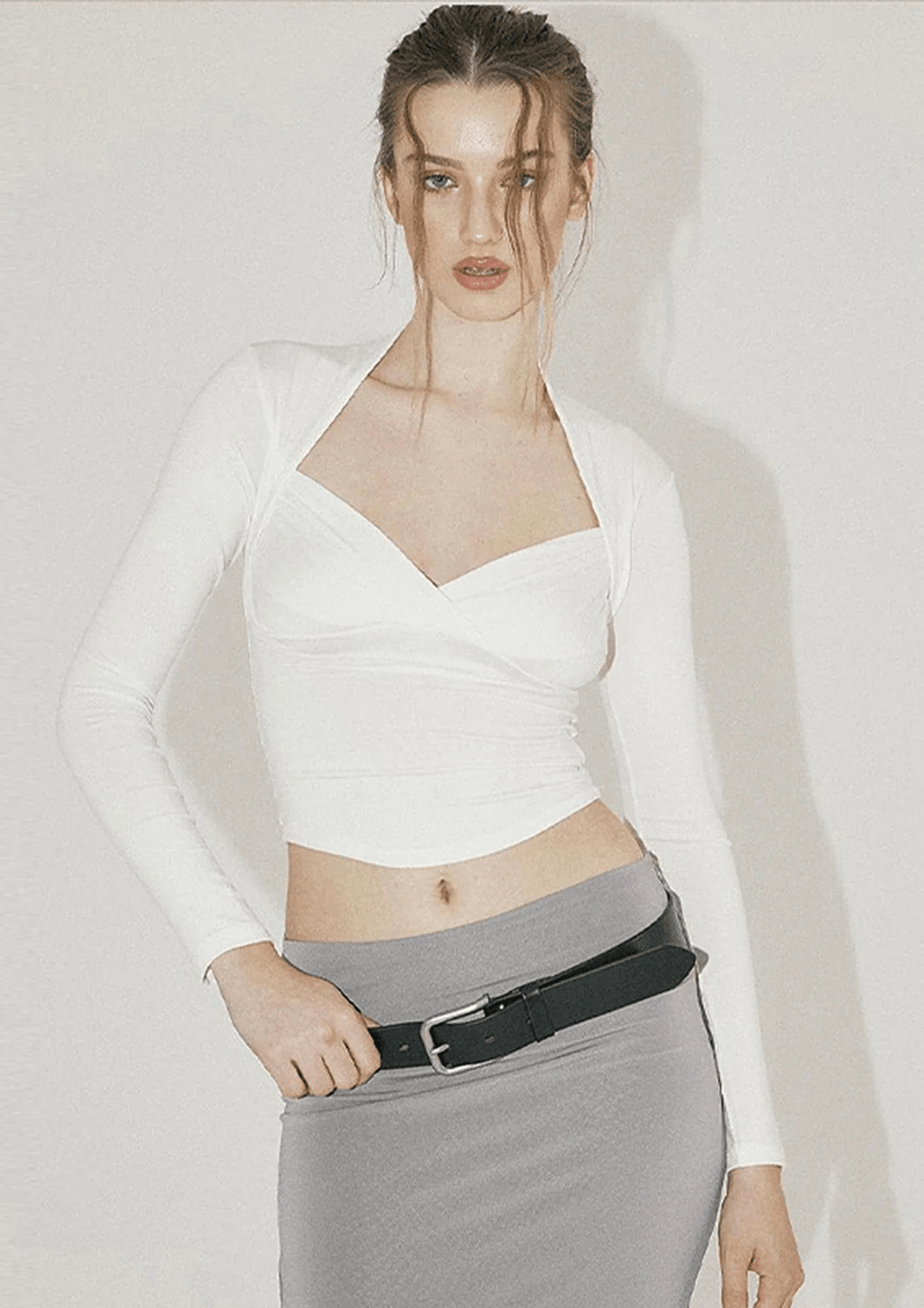 Levoire | Corset ajusté manches longues femme Blanc