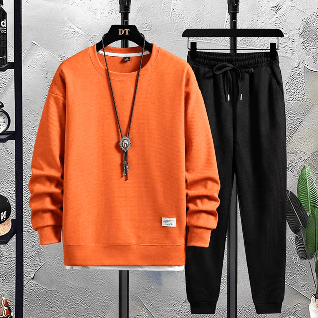 Levoire | Vêtement de sport homme Confortable & Sportif Tenue Tendance Orange-Noir