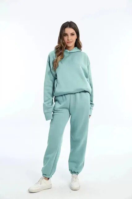 Levoire | Ensemble De Jogging À Capuche Confortable Pour Femmes Gris clair