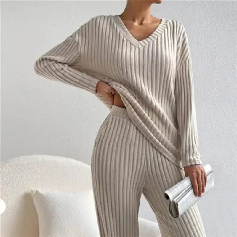 Levoire | Ensemble De Pyjama Doux À Manches Longues En Deux Pièces Pour Femmes