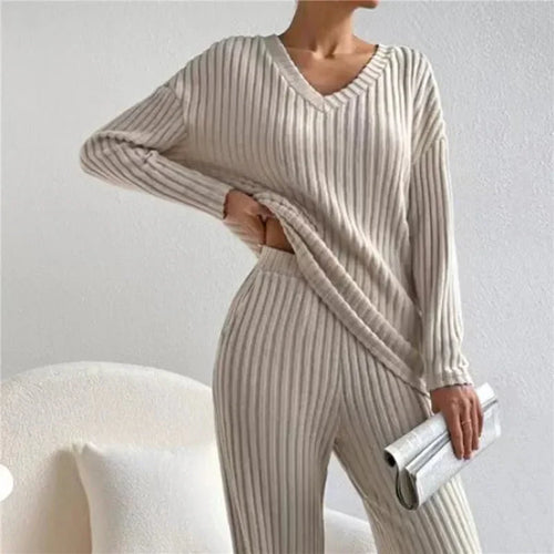 Levoire | Ensemble De Pyjama Doux À Manches Longues En Deux Pièces Pour Femmes