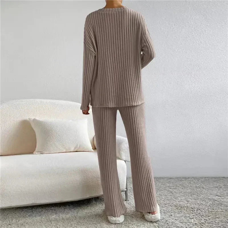 Levoire | Ensemble De Pyjama Doux À Manches Longues En Deux Pièces Pour Femmes