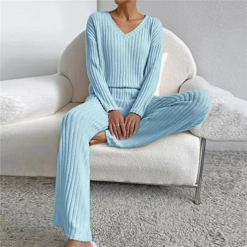 Levoire | Ensemble De Pyjama Doux À Manches Longues En Deux Pièces Pour Femmes
