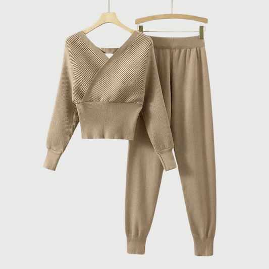 Levoire | Haut À Encolure Dégagée Rayé Et Pantalon Harem Pour Femmes