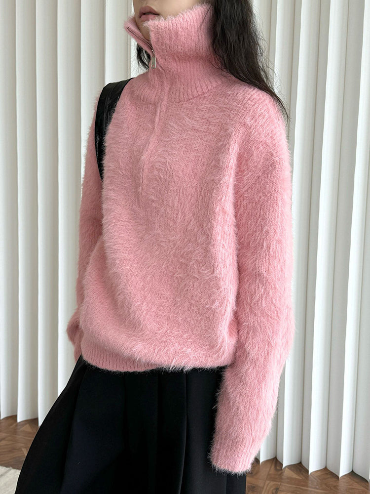 Levoire | Pull En Peluche Avec Fermeture Éclair