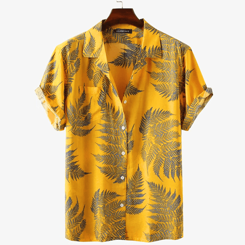 Levoire | Chemise à motifs de palmiers pour hommes Chemise à manches courtes Design tropical unique