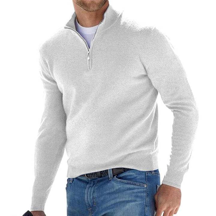 Levoire | Pullover Premium Avec Fermeture Éclair Blanc