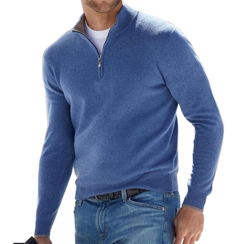 Levoire | Pullover Premium Avec Fermeture Éclair Bleu