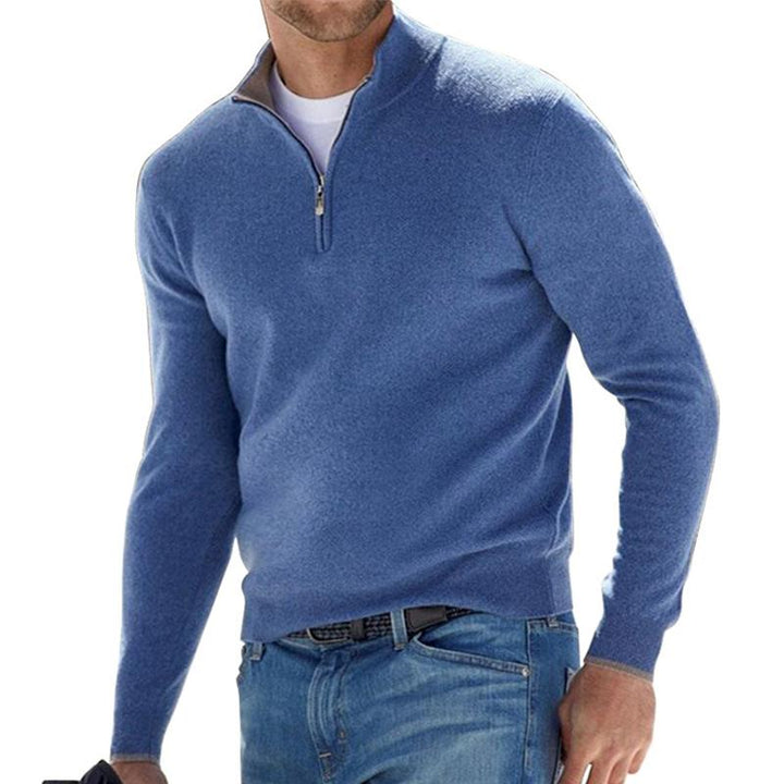 Levoire | Pullover Premium Avec Fermeture Éclair Bleu