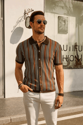 Levoire | Chemise rétro rayée vintage pour homme