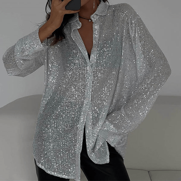 Levoire | Blouse sequins décontractée femme Blanc