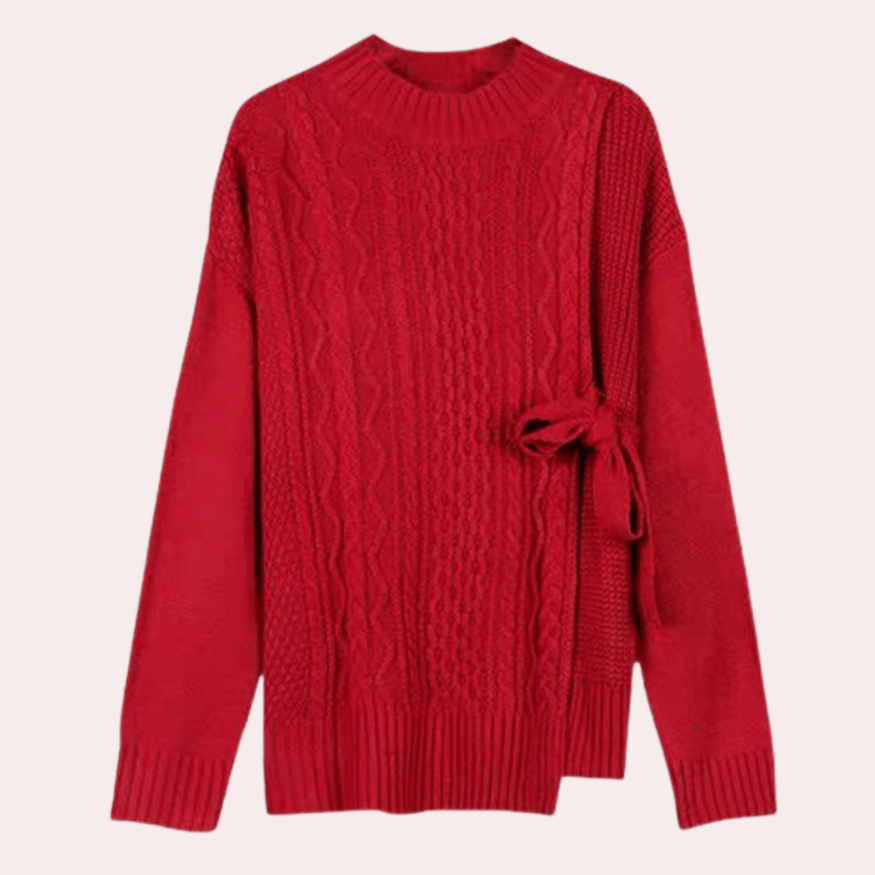 Levoire | Pull Tricot Femme Rouge Confort Décontracté