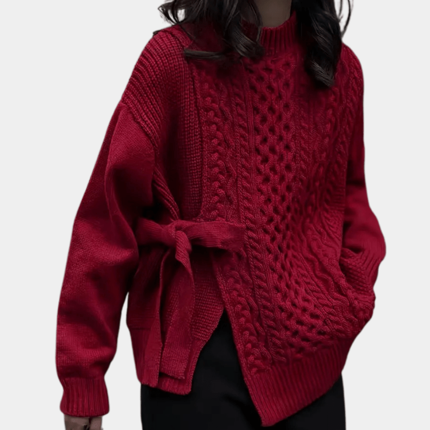 Levoire | Pull Tricot Femme Rouge Confort Décontracté XL