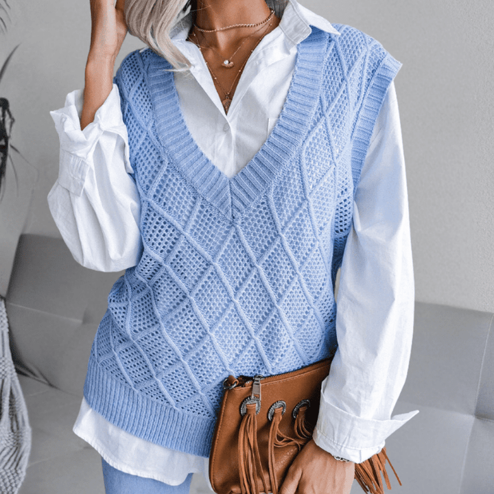 Levoire | Pull élégant femme gilet pull Bleu