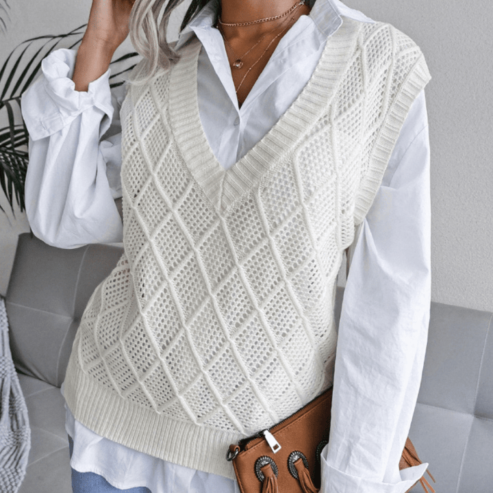 Levoire | Pull élégant femme gilet pull Blanc