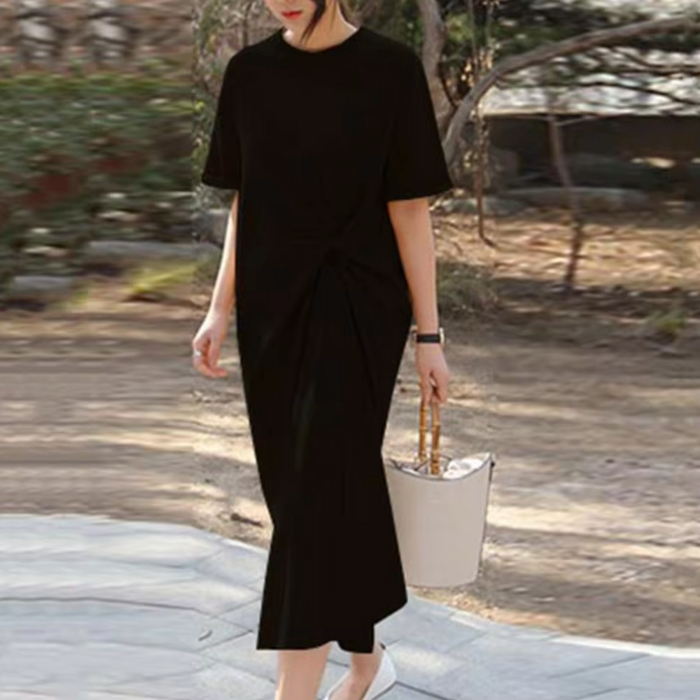 Levoire | Robe Midi Avec Détail De Noeud Noir