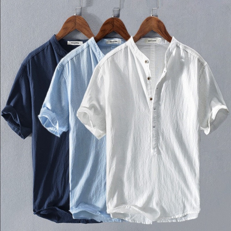 Levoire | Chemise En Lin Pour Hommes Chemise D'Été Aérienne À Manches Courtes