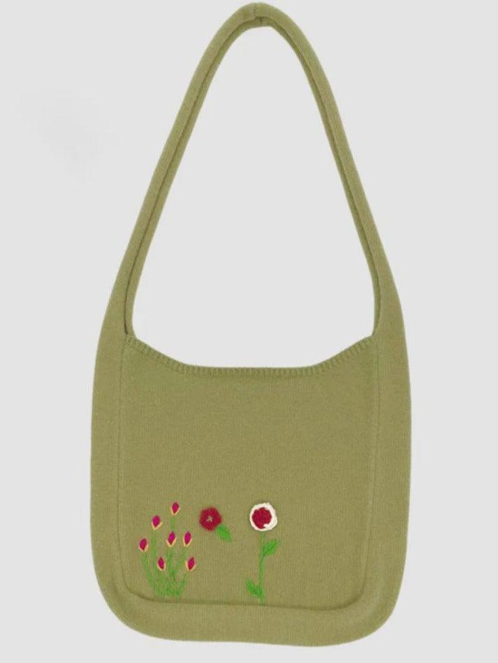 Levoire | Sac De Courses En Tricot Avec Broderie Florale Ethnique