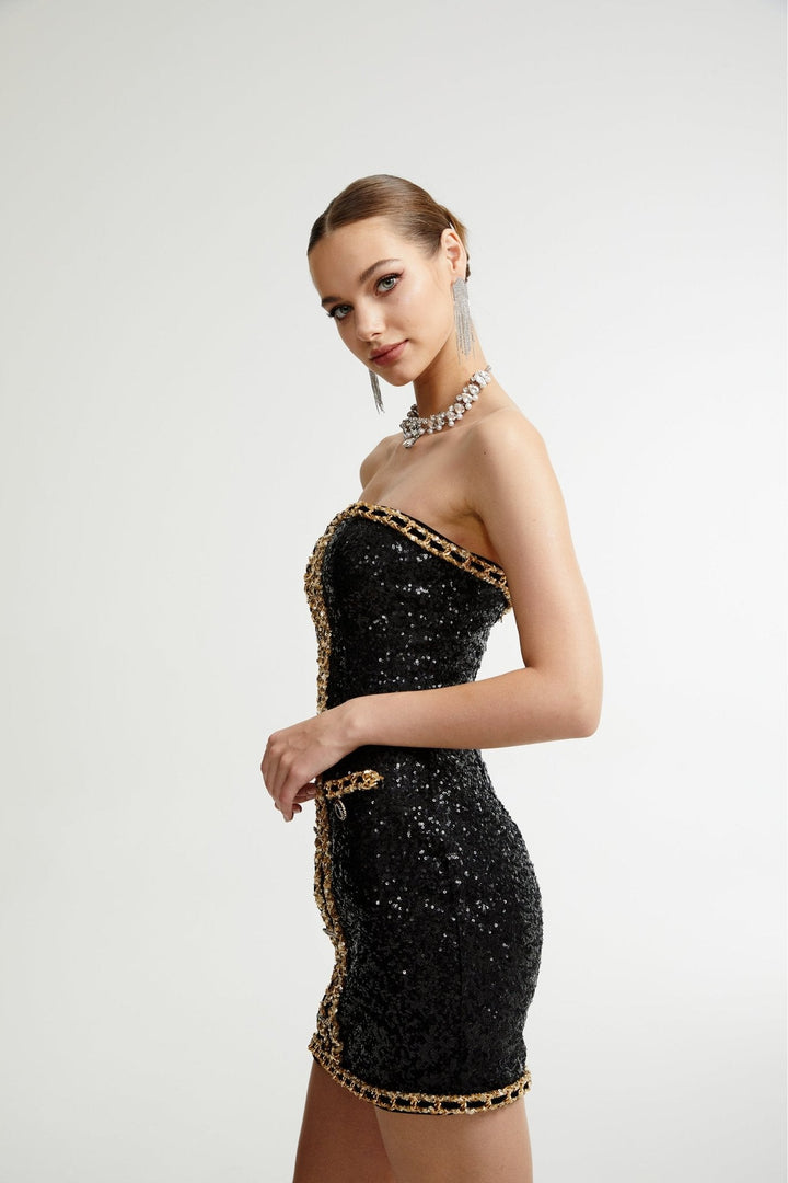 Levoire | Robe Mini Décorée Noire