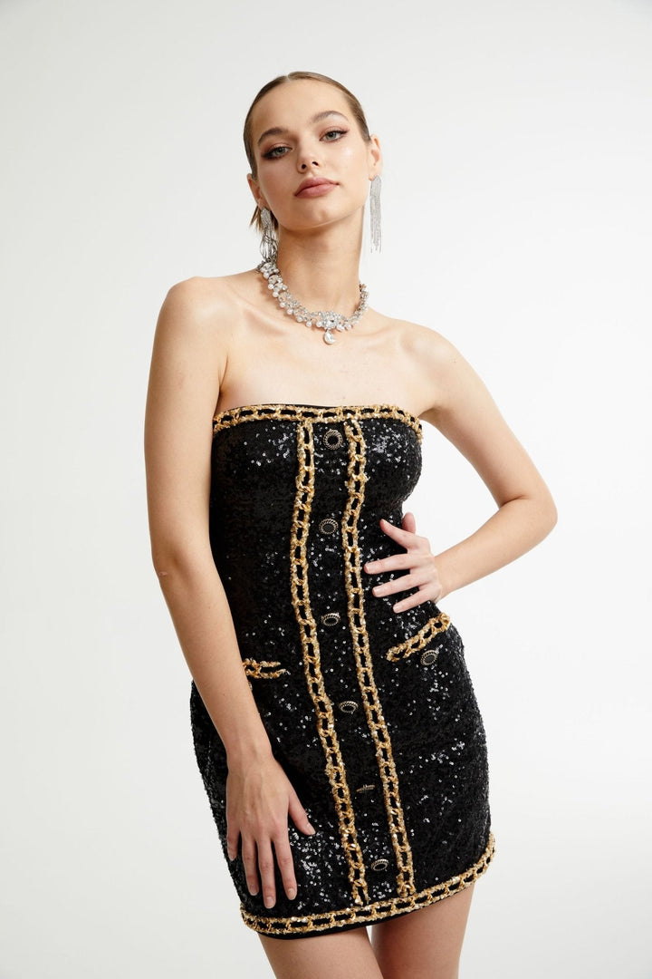 Levoire | Robe Mini Décorée Noire