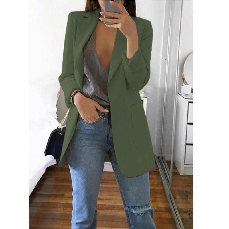 Levoire | Veste De Costume Pour Femmes De Style Européen Vert armée