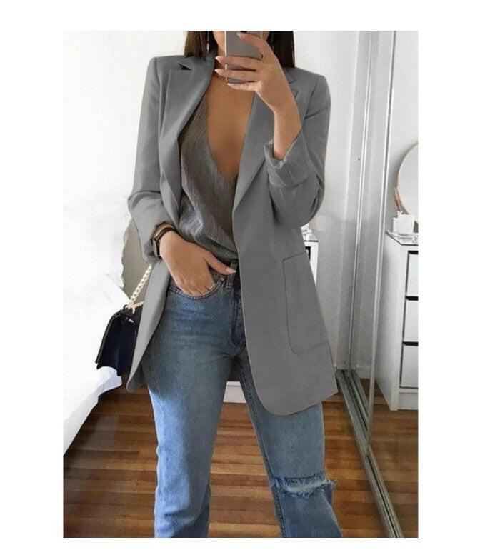Levoire | Veste De Costume Pour Femmes De Style Européen Gris foncé