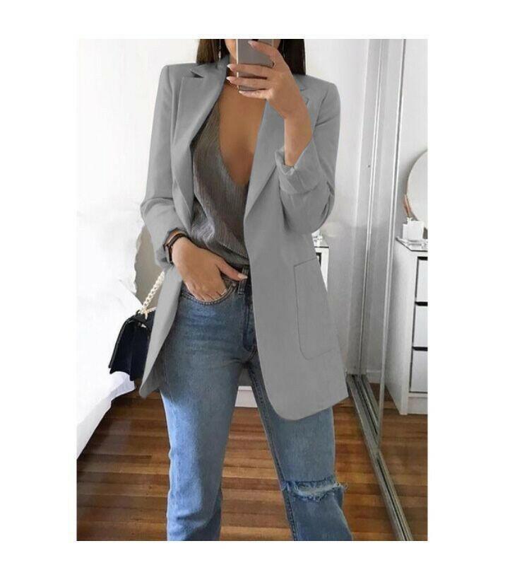 Levoire | Veste De Costume Pour Femmes De Style Européen Gris