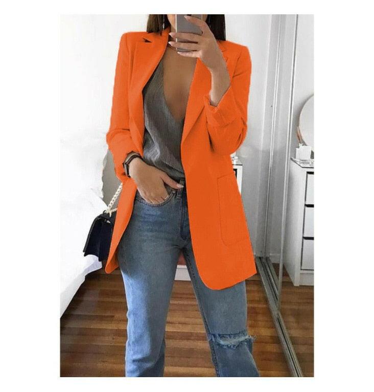 Levoire | Veste De Costume Pour Femmes De Style Européen Orange