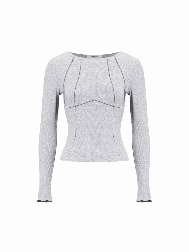 Levoire | Pull Femme Demi Zip Sweatshirt Chaud Élégant Gris