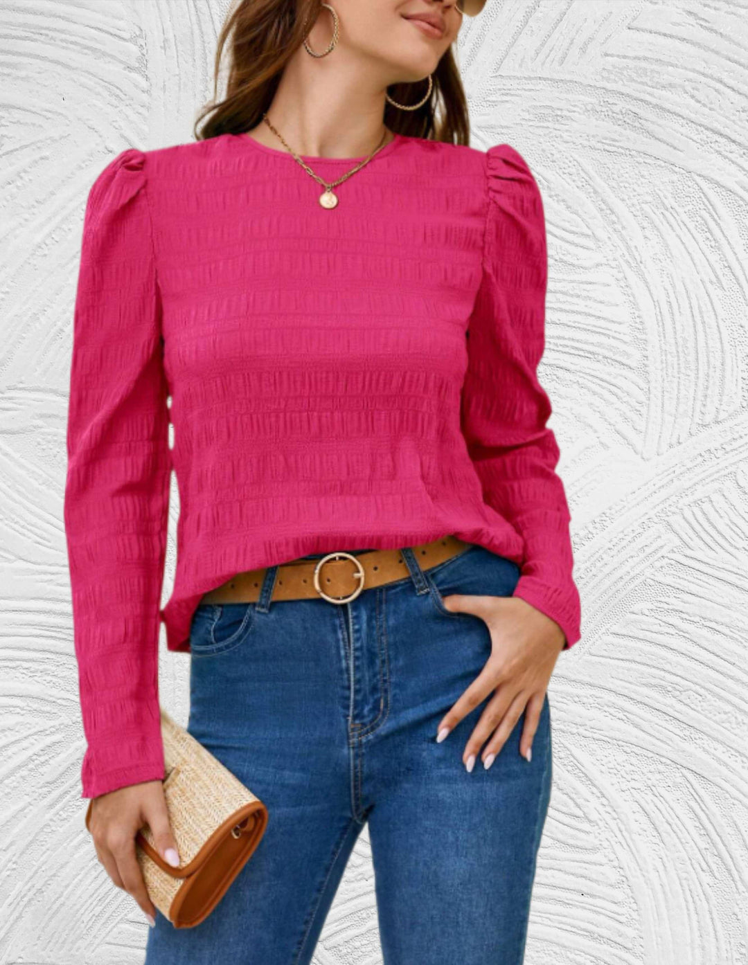 Levoire | T-Shirt À Manches Longues Avec Volants Pour Femmes Rosa